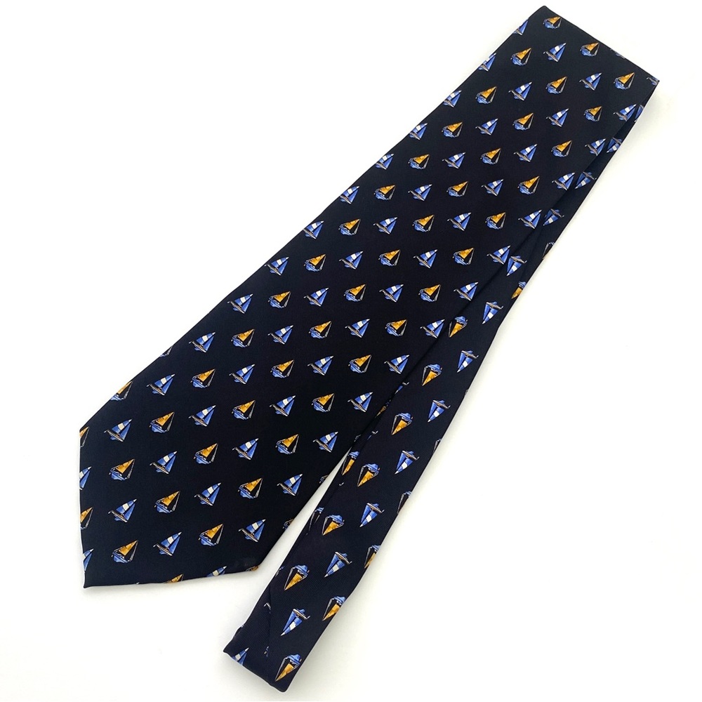 Tango Men's Nautical Sailboat Themed Silk Necktie